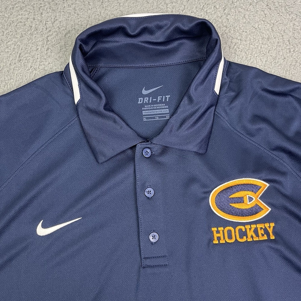 University of Wisconsin Eau Claire Hockey Blugolds Nike Dri Fit 1/4 Button Shirt